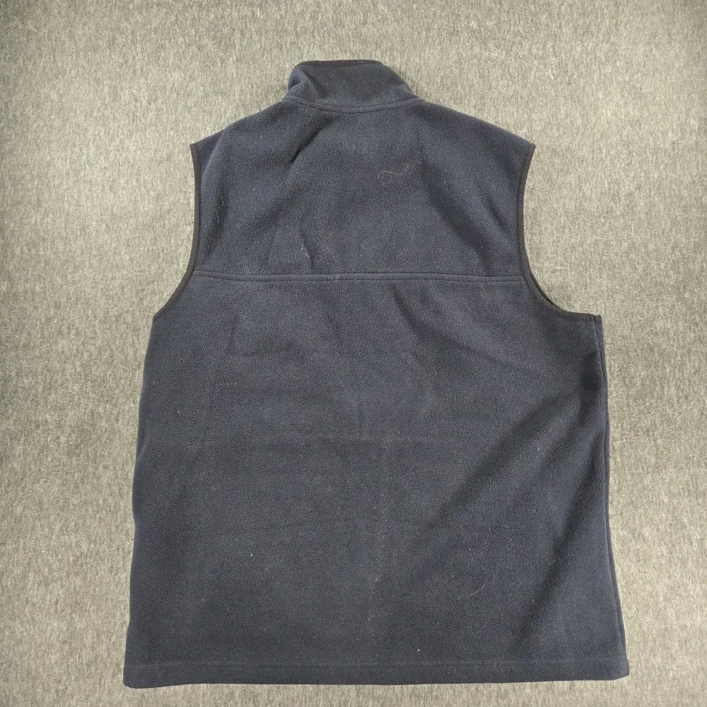 Lands' End Fleece‎ Vest Mens Size M Navy Blue Full Zip Outdoor Hiking Gorpcore